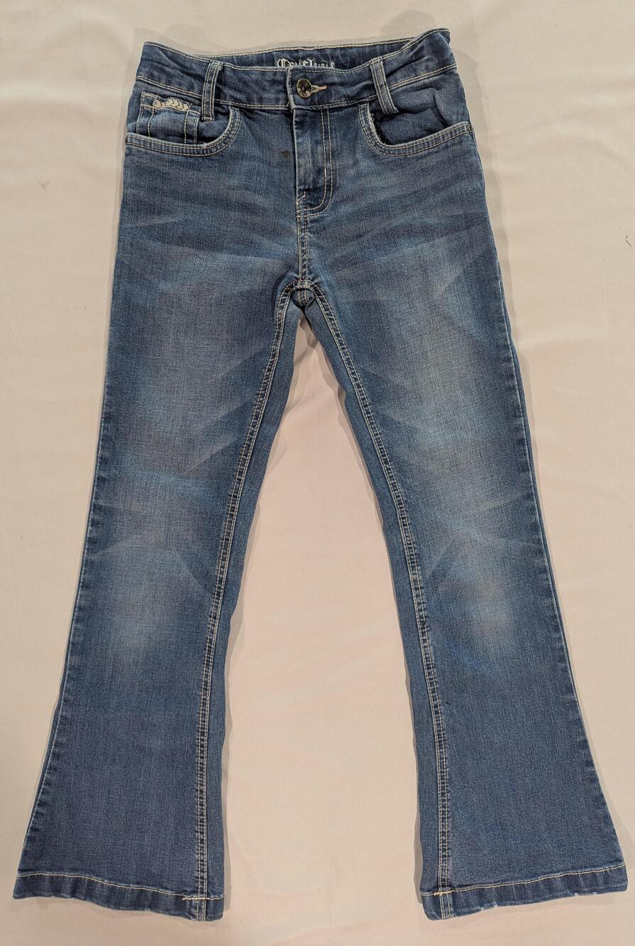Cruel Girl Jeans Girls 12 Slim Blue Med Wash Bootcut Embroidered Waist